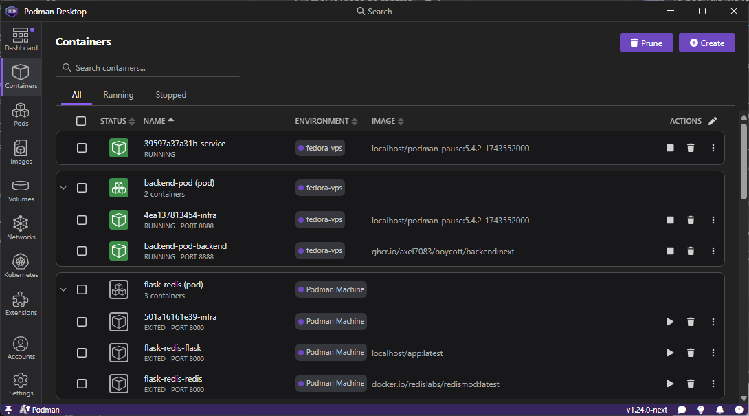 Containers Multiple Connections