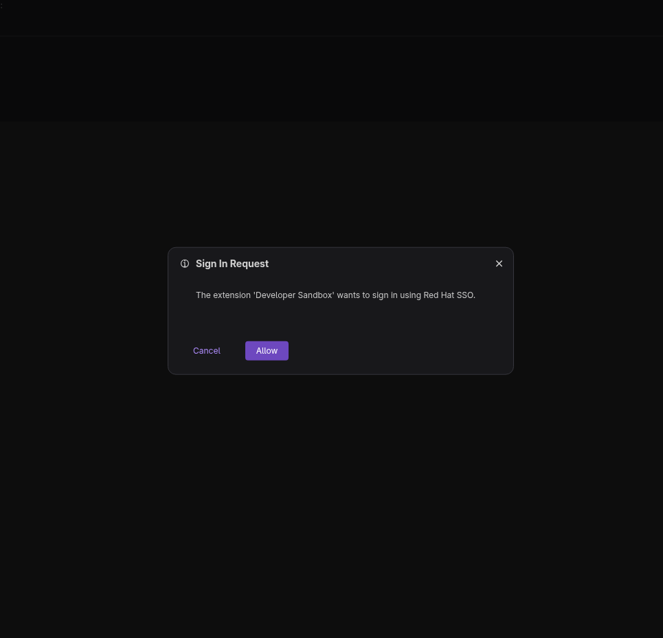 Extension sign in request dialog